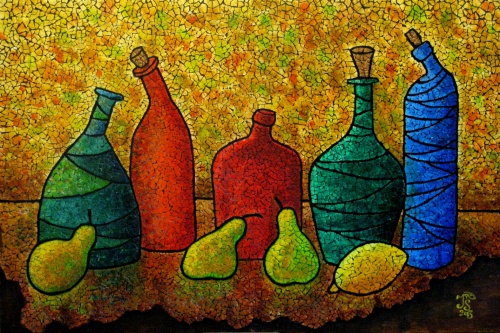 Натюрморт с бутылками