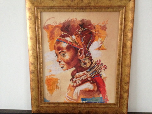 Вышитая картина "Африканка"