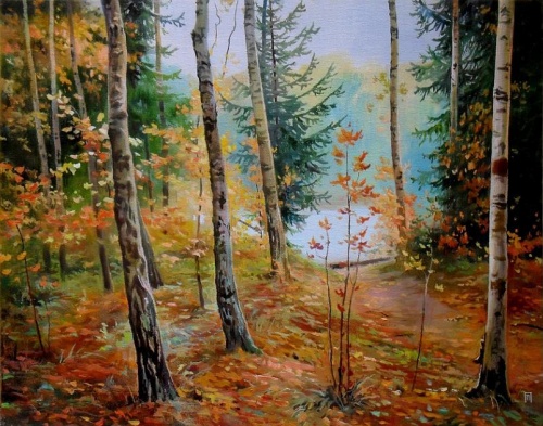 Тропинка к озеру. Осень