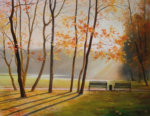 Осеннее утро в Михайловском саду