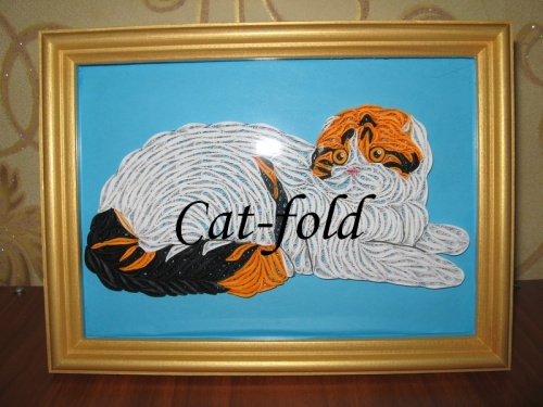 Картина-панно Скоттиш-фолд №3 в рамке, под стеклом.