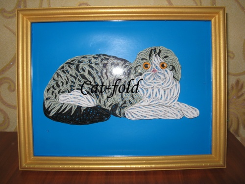 Картина-панно Скоттиш-фолд №4 в рамке, под стеклом/