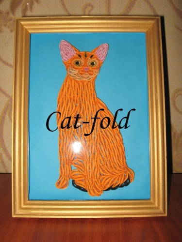 Картина-панно Абиссинская кошка в рамке, под стеклом.