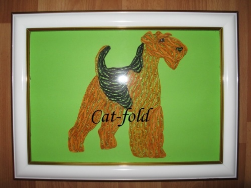 Картина-панно Эрдель-терьер №2 в рамке, под стеклом.