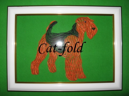 Картина-панно Эрдель-терьер №3 в рамке, под стеклом.