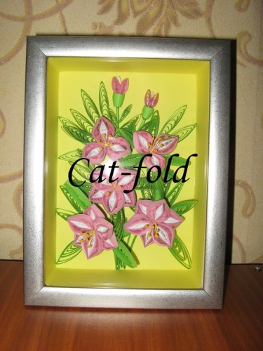 Картина-панно Букет цветов в рамке, под стеклом/