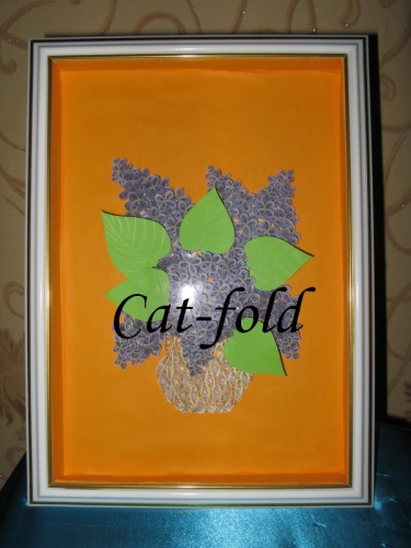 Картина-панно Букет сирени в рамке, под стеклом.