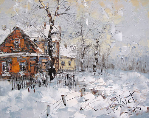 Зимний этюд в деревне