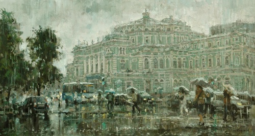 Дождь на Театральной площади