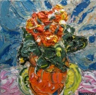 Картина Бегония оранжевая импрессионизм