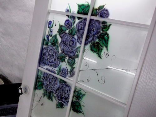 Рисуем Цветы на стекле ) Минайлюк Даниил