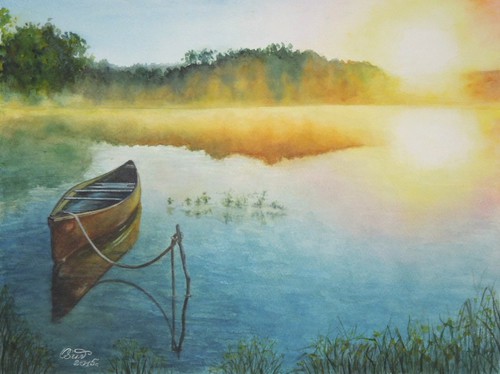 № 223 "Лодка, озеро, восход"