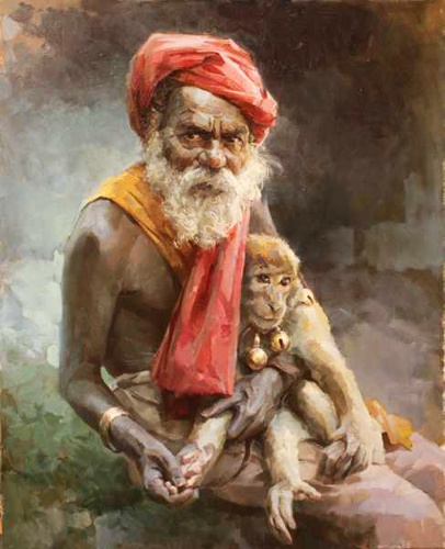 Индус с обезьянкой